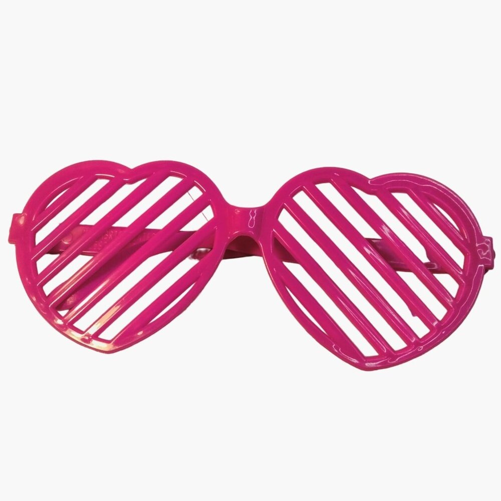 Pink Heart Slotted Shutter Glasses Costume Novelty Love Valentine Pinkoween